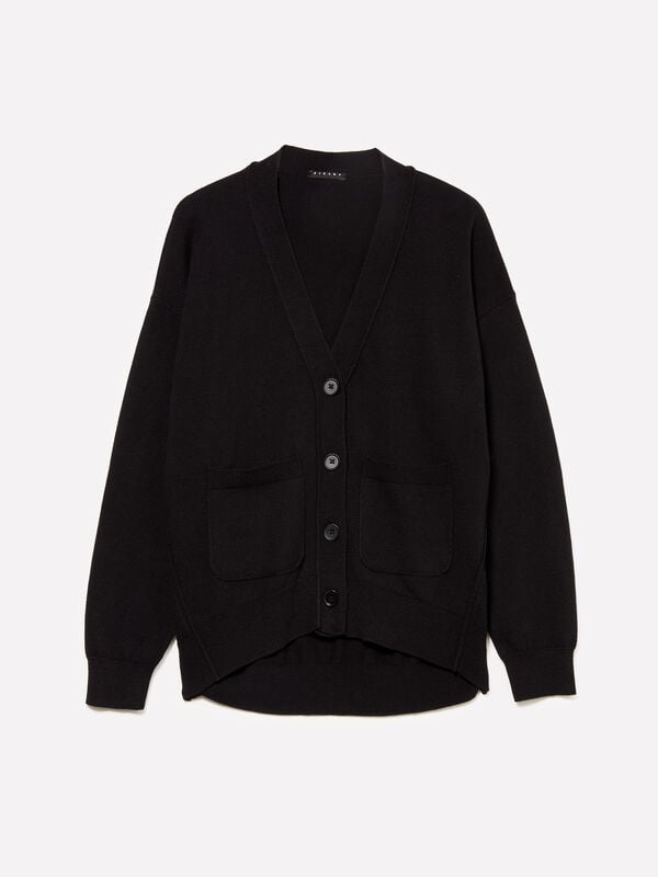 Cardigan noir oversize Cardigan noir oversize - cardigans pour femme | Sisley