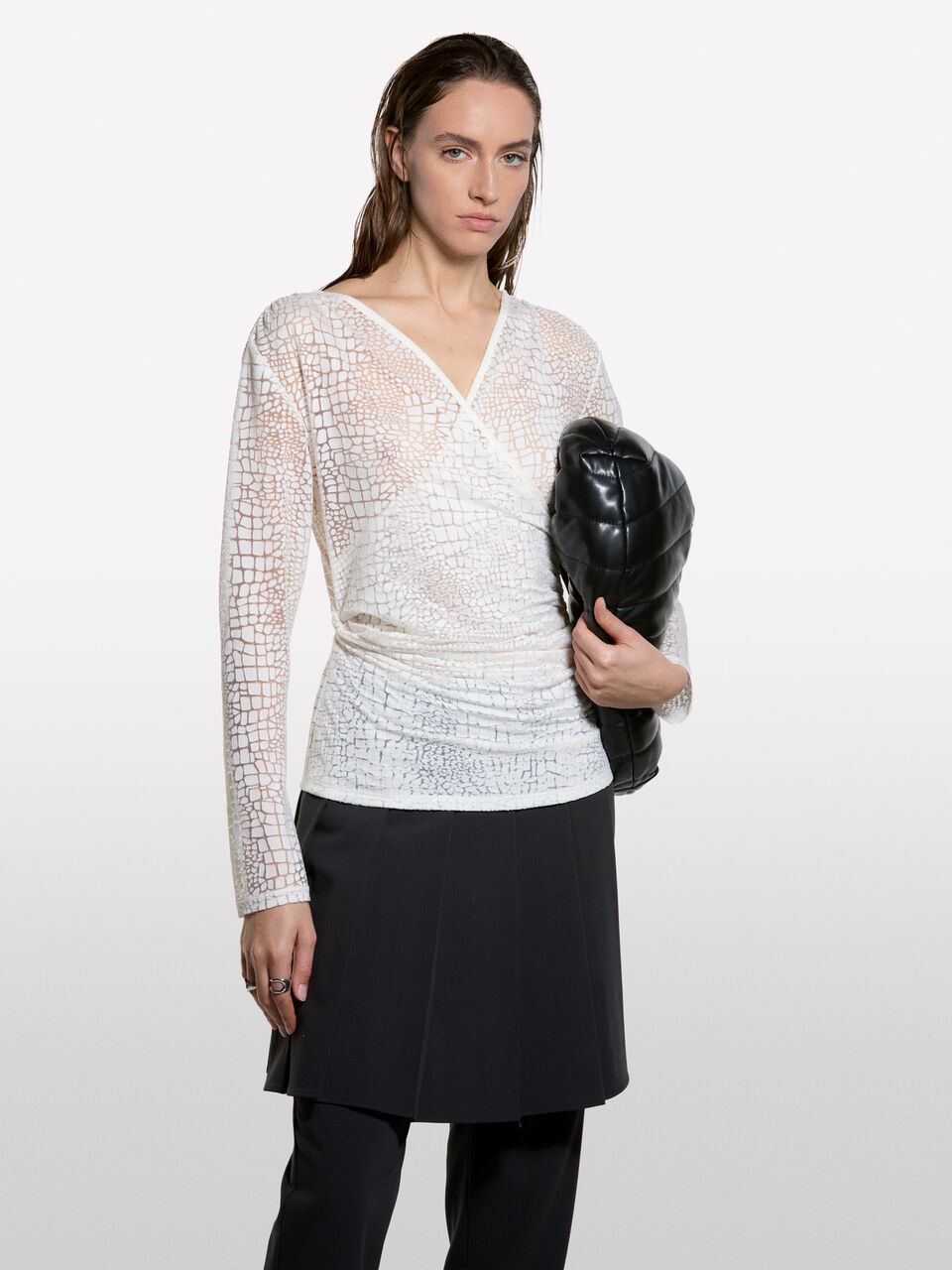 V NECK SWEATER L/S Femme image number null