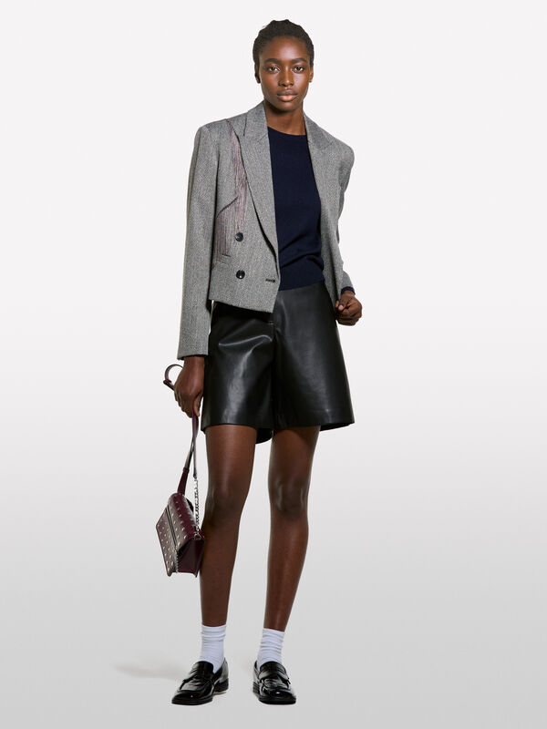 Pull ras du cou bleu fonc&eacute; - pulls col rond pour femme | Sisley