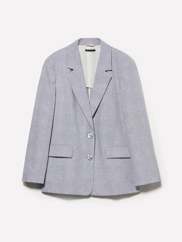 Blazer en lin mélangé gris clair Blazer en lin mélangé gris clair - blazers pour femme | Sisley