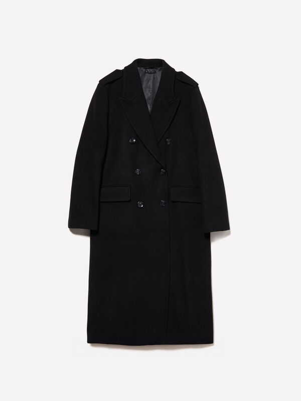 Manteau long noir - manteaux pour femme | Sisley