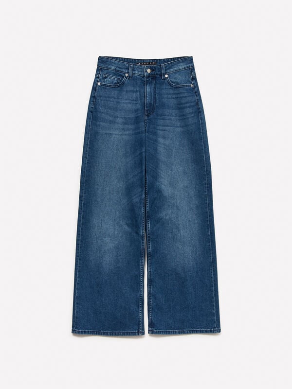 Jean bleu coupe large style 72 Jean bleu coupe large style 72 - jeans palazzo pour femme | Sisley