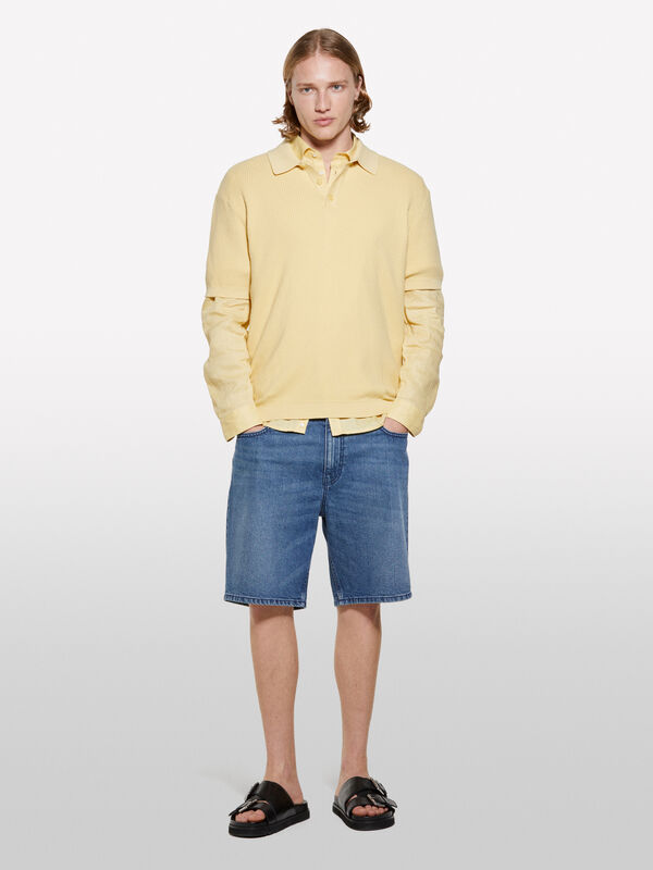 Polo en maille jaune Polo en maille jaune - polos pour homme | Sisley