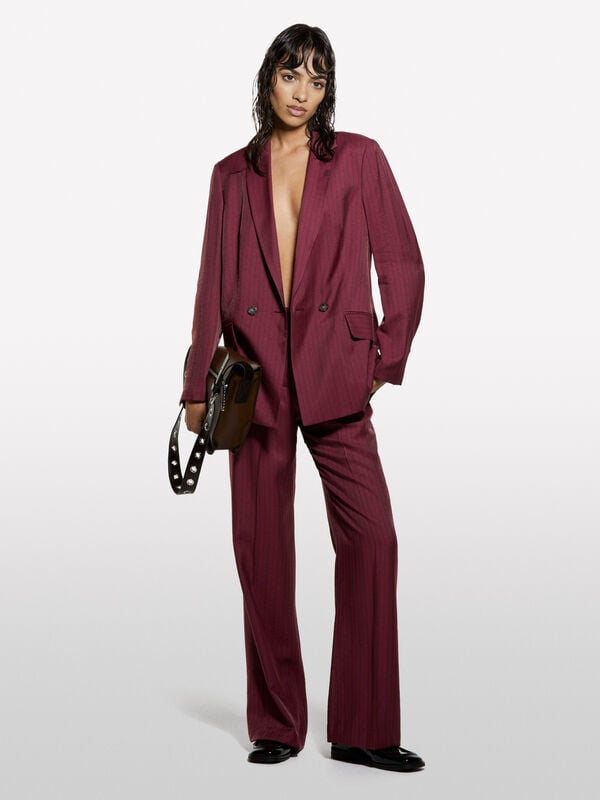 Pantalon à rayures rose blush Pantalon à rayures rose blush - pantalons palazzo pour femme | Sisley