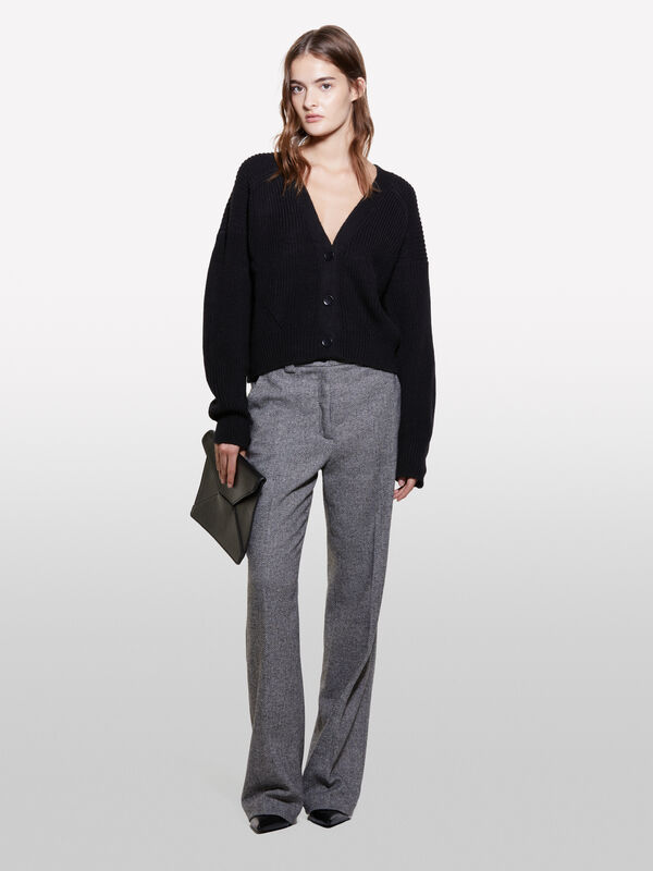 Pantalon évasé tissé teint - pantalons évasés pour femme | Sisley