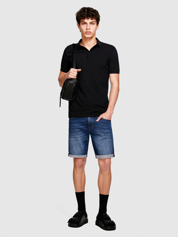 Bermuda en jeans slim coupe confort - shorts en jeans pour homme | Sisley