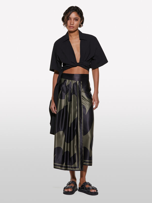 Chemise noire crois&eacute;e - chemises pour femme | Sisley