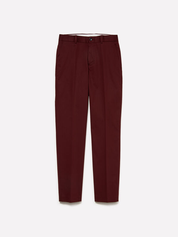 Pantalon slim confort bordeaux Pantalon slim confort bordeaux - pantalons slim pour homme | Sisley