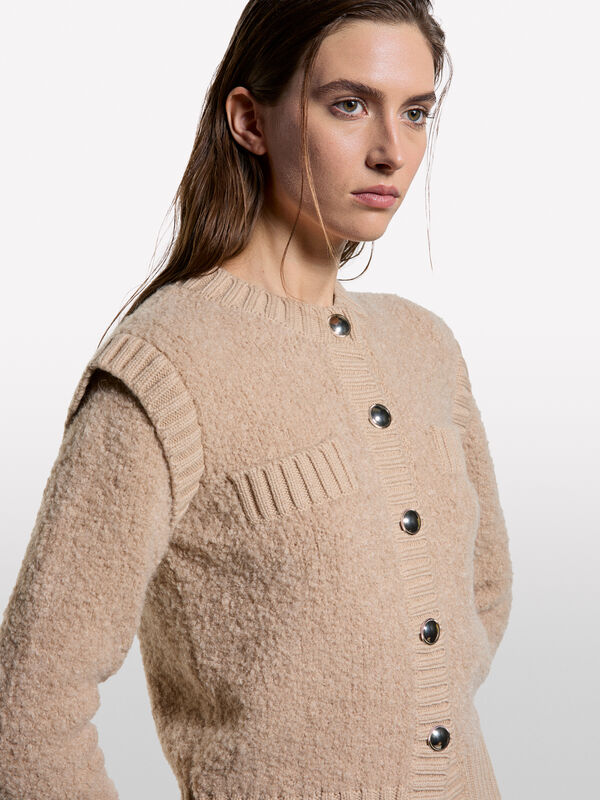 veste en maille effet nounours - cardigans pour femme | Sisley