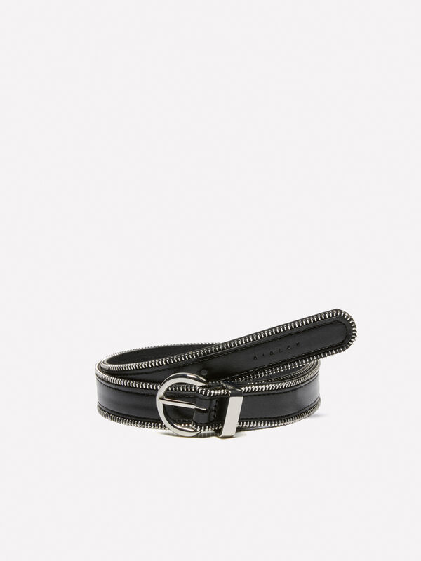 Black belt with zipper - ceintures pour femme | Sisley