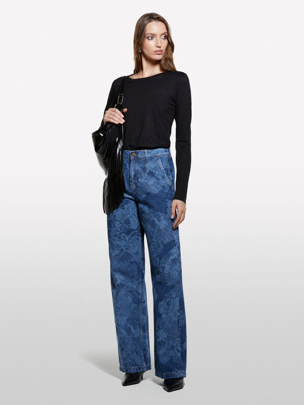 Jean foncé coupe mom style 68 - jeans mom et boyfriend pour femme | Sisley