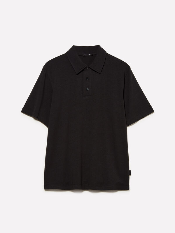 Black slim fit polo - polos pour homme | Sisley