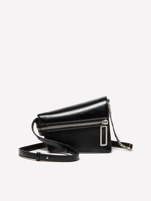 Petit sac asymétrique noir - sacs à bandoulière et porté épaule pour femme | Sisley