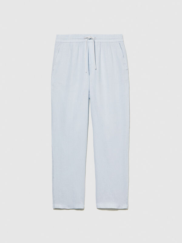 Pantalon de jogging bleu clair 100 % lin Pantalon de jogging bleu clair 100 % lin - pantalons de jogging pour homme | Sisley