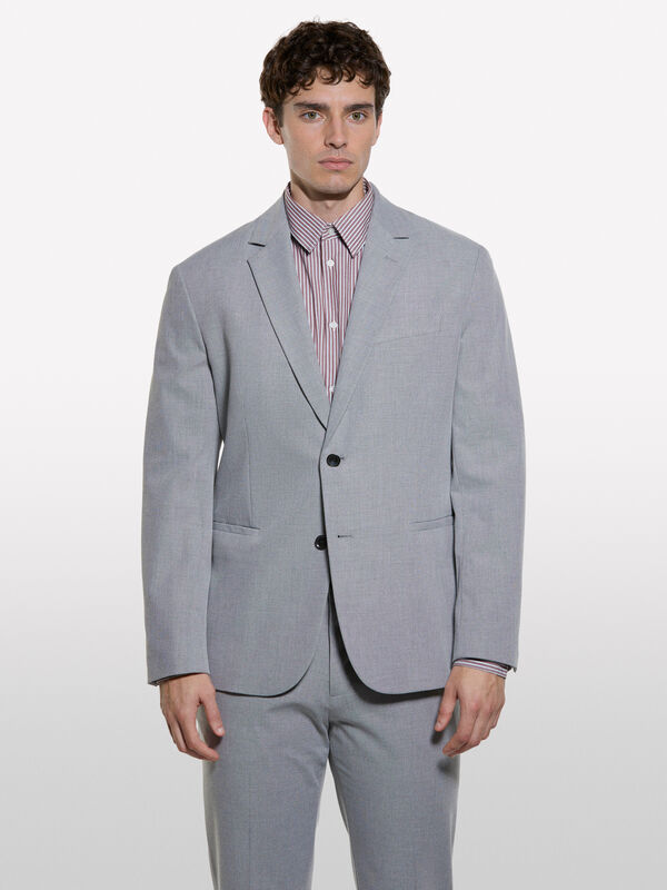 Blazer texturé gris clair - blazers pour homme | Sisley