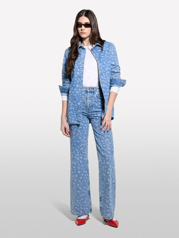 Chemise imprimée en jean Chemise imprimée en jean - chemises pour femme | Sisley