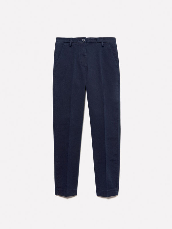 Chino bleu foncé Chino bleu foncé - pantalons chinos pour femme | Sisley