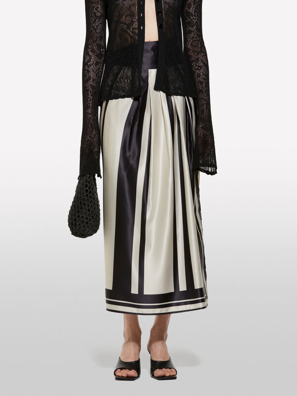 Paréo imprimé fond clair - jupes midi, jupes mi-longues femme | Sisley