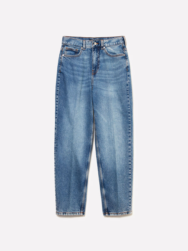 Jean bleu coupe mom style 69 - jeans mom et boyfriend pour femme | Sisley
