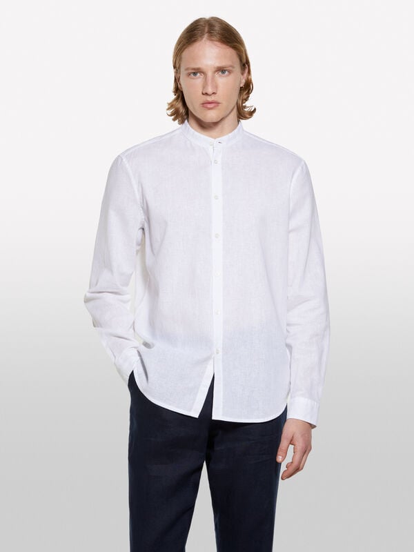 Chemise mandarine blanche - chemises regular pour homme | Sisley