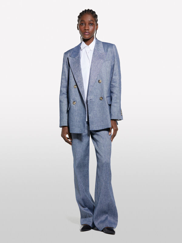 Pantalon palazzo effet denim - pantalons palazzo pour femme | Sisley