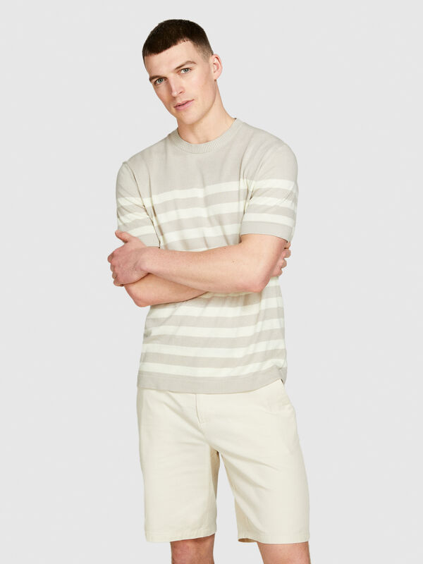 T-shirt rayé en maille - t-shirts à manches courtes pour homme | Sisley