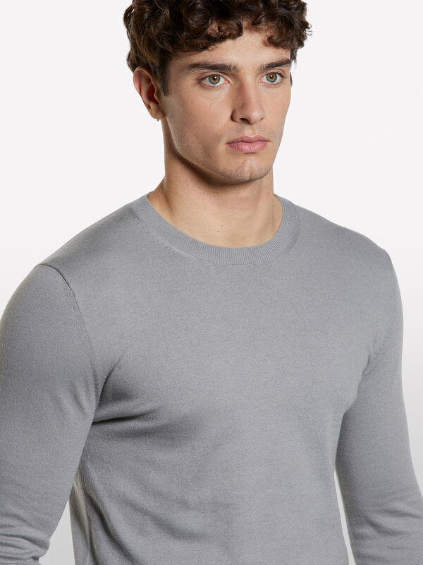 Pull ras du cou gris Pull ras du cou gris - pulls col rond pour homme | Sisley
