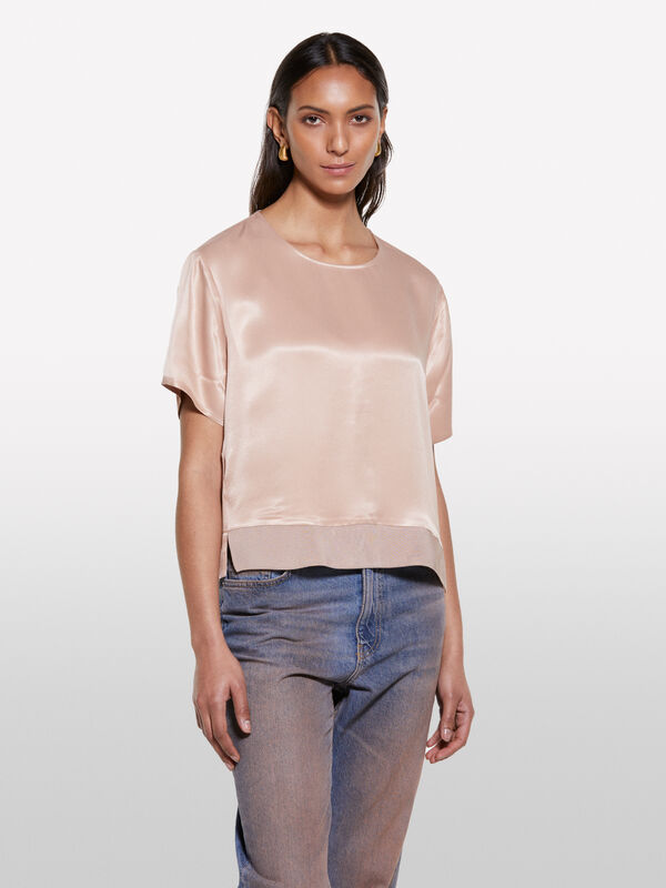 Brown satin blouse - blouses pour femme | Sisley