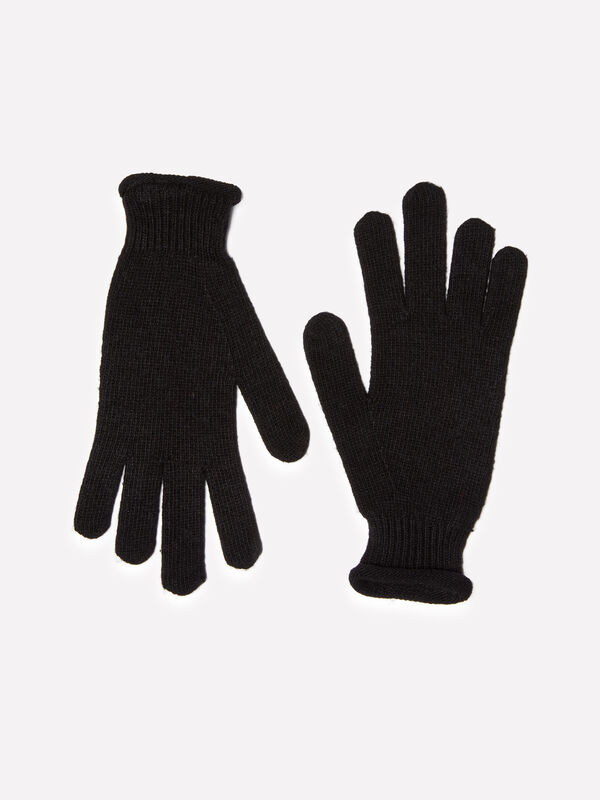 Gants en mélange de cachemire noir Gants en mélange de cachemire noir - gants pour femme | Sisley