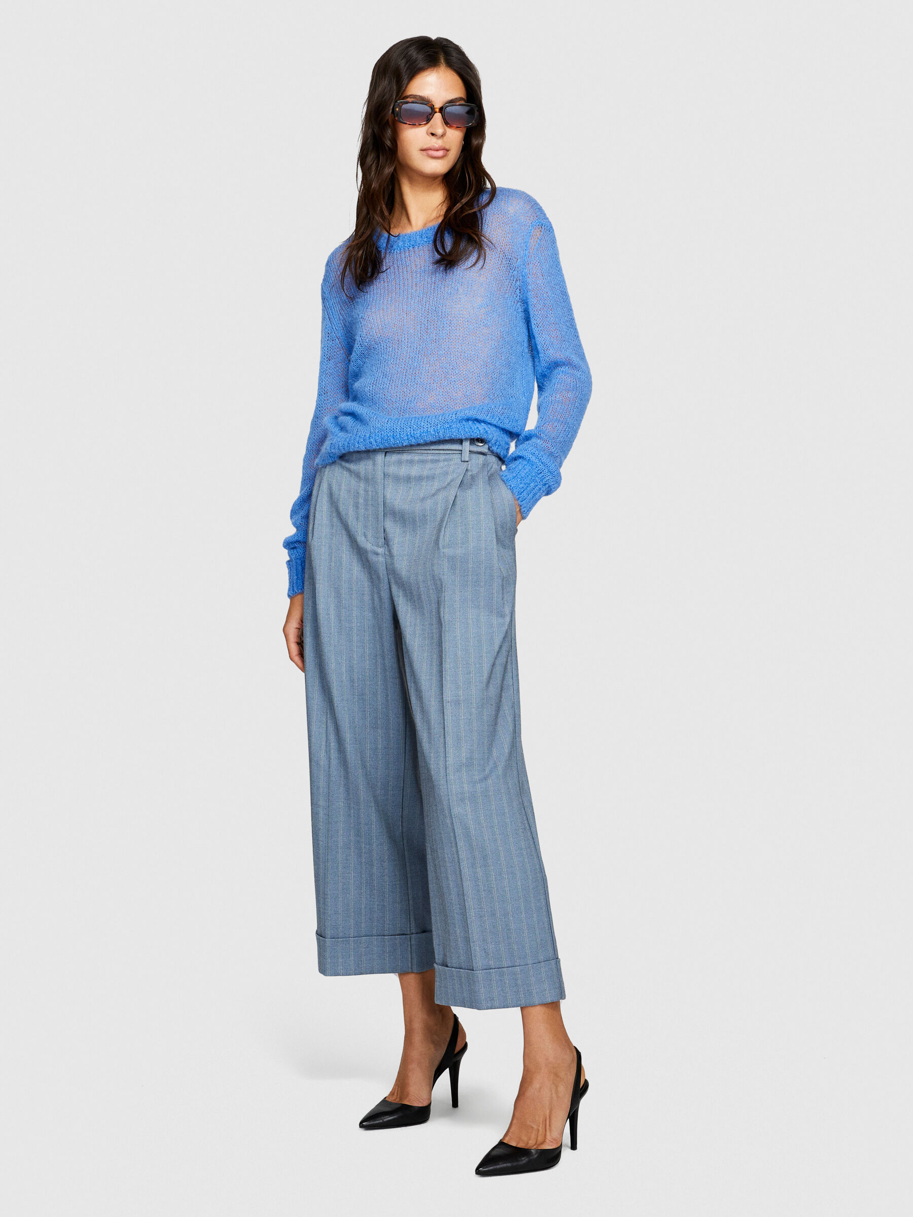 Pantalon à revers sale femme