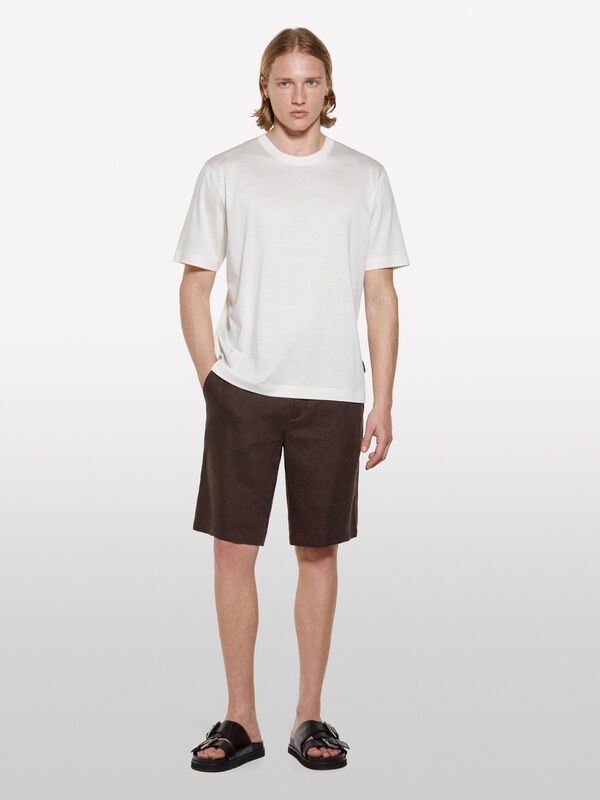 T-shirt coupe classique blanc crème - t-shirts à manches courtes pour homme | Sisley