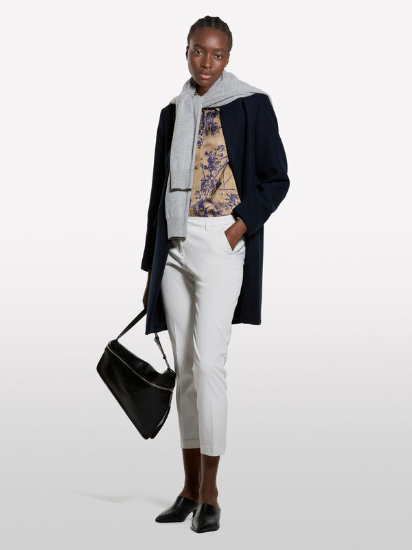 Chemise en satin beige à imprimé à motifs - chemises pour femme | Sisley