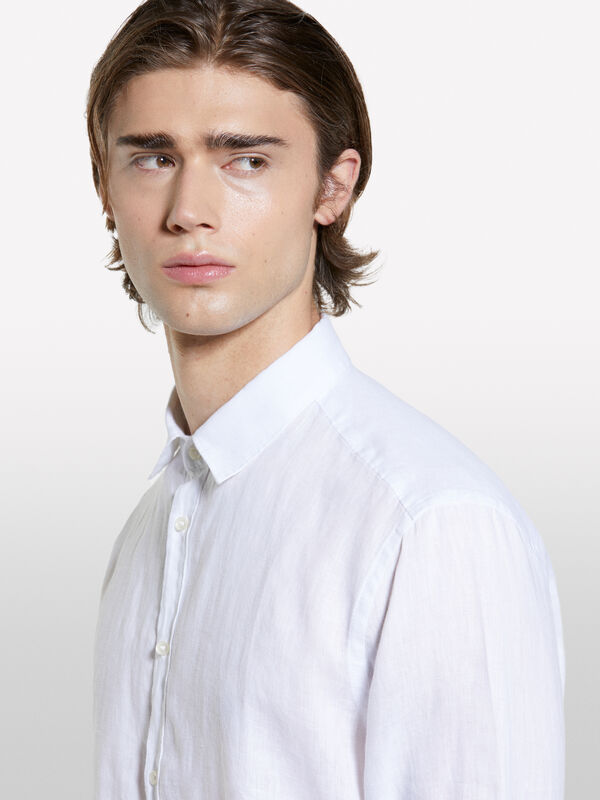 Chemise blanche 100 % lin - chemises regular pour homme | Sisley