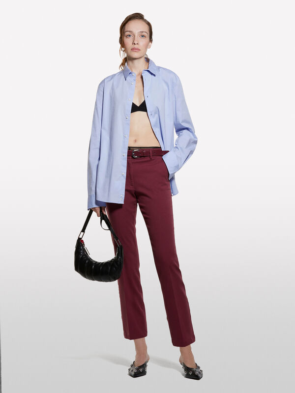 Pantalon évasé bordeaux - pantalons évasés pour femme | Sisley