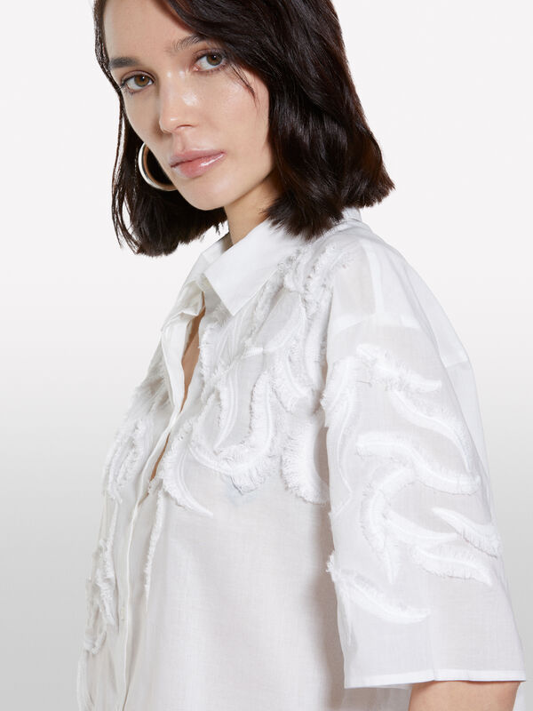 Chemise blanche avec broderie - chemises pour femme | Sisley