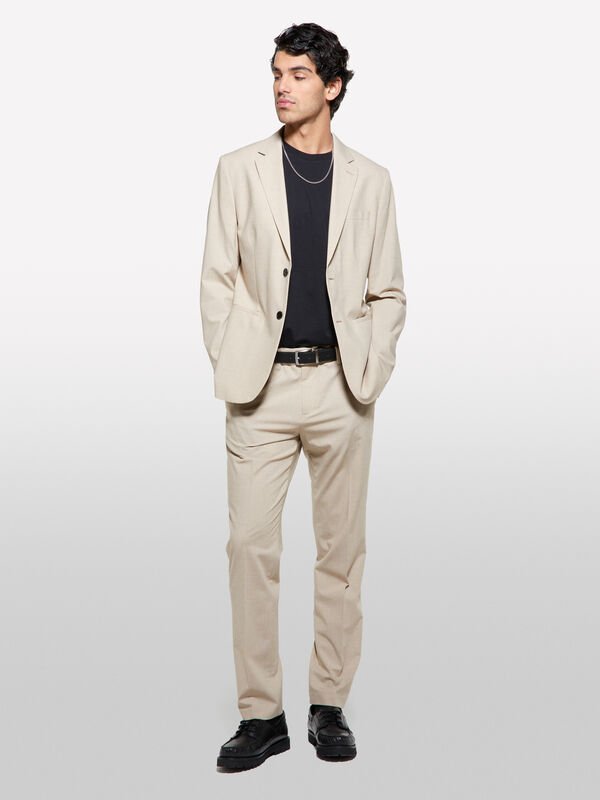 Pantalon élégant beige Pantalon élégant beige - pantalons slim pour homme | Sisley
