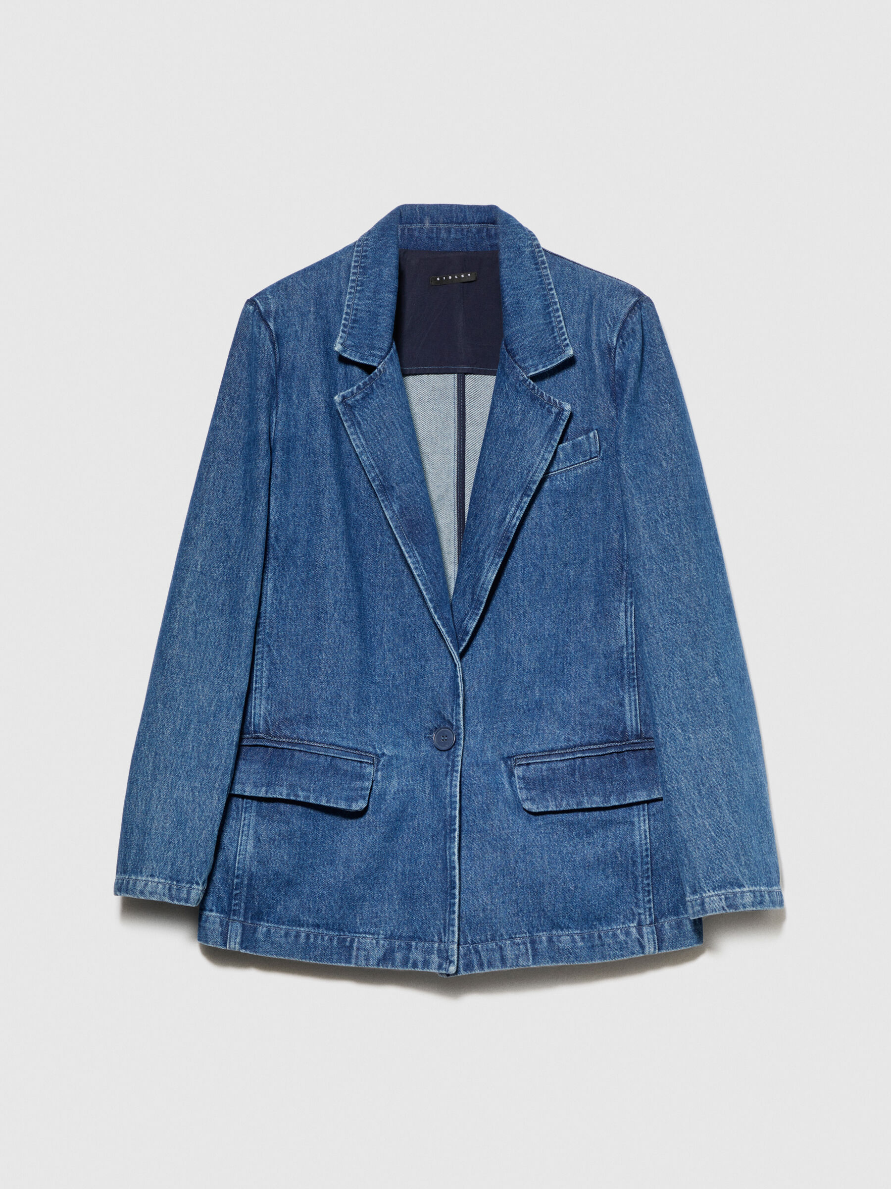 Blazer en jeans Bleu Fonc Sisley