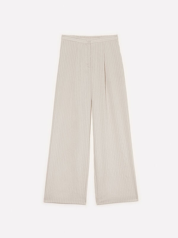 Pantalon rayé blanc crème Pantalon rayé blanc crème - pantalons palazzo pour femme | Sisley