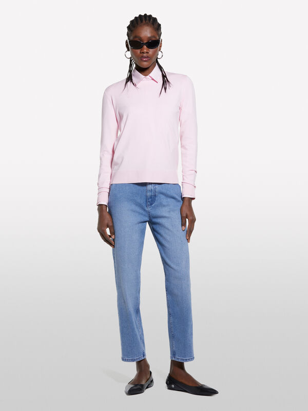 Pull rose à col rond - pulls col rond pour femme | Sisley