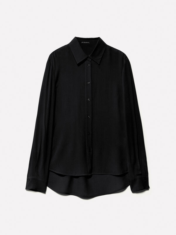 Black oversized fit shirt Black oversized fit shirt - chemises pour femme | Sisley