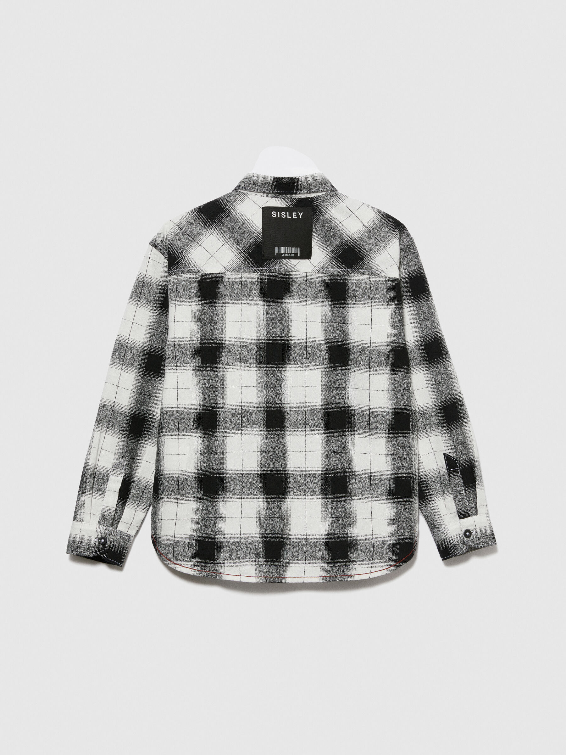 Chemise oversize carreaux Noir Sisley