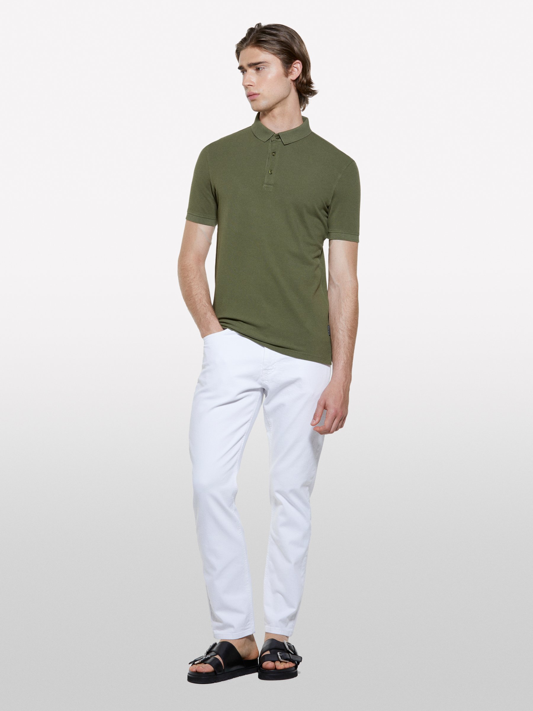 Sisley Sisley - Πόλο Πράσινο Militaire Από 100% Βαμβακερό, άρρεν, Χακι, μέγεθος: XL